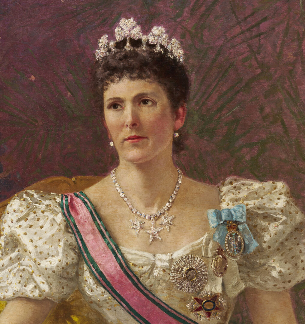 Lot 185: Carl Gutherz O/C Portrait of Lady Dufferin, Vicereine of India, Plus Study