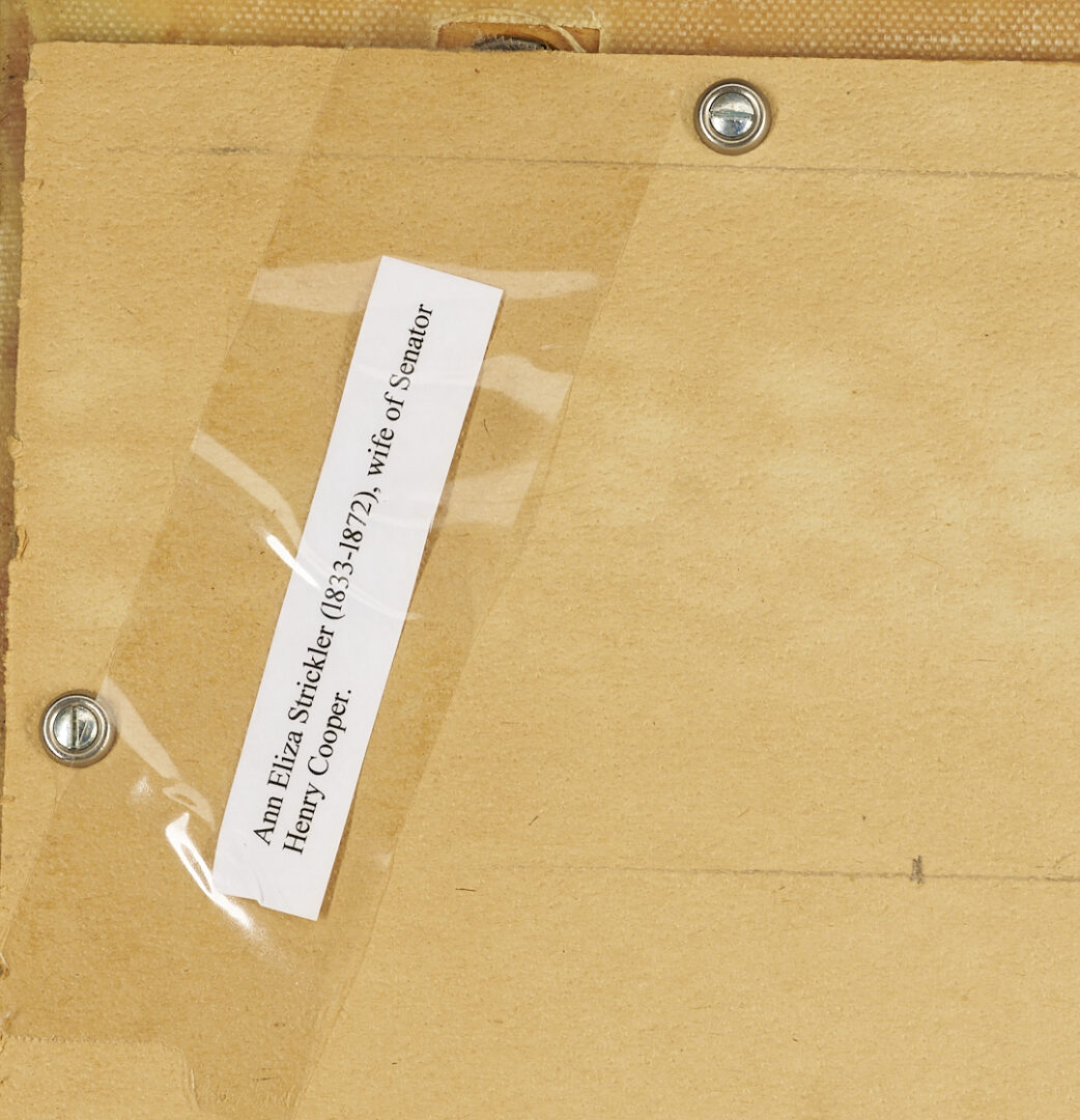 Lot 187: William B. Cooper TN Portrait of Ann Eliza Cooper