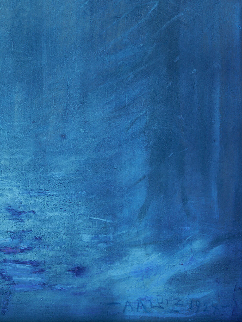 Lot 189: Adelia Lutz O/B Winter Forest Landscape Painting