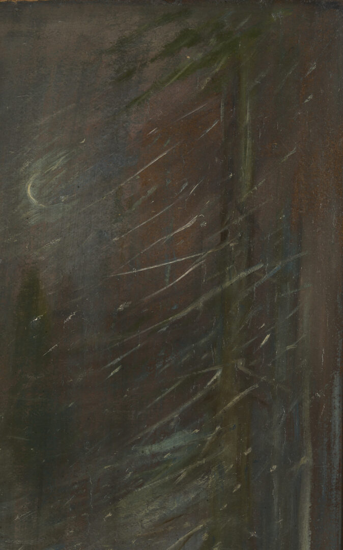 Lot 189: Adelia Lutz O/B Winter Forest Landscape Painting