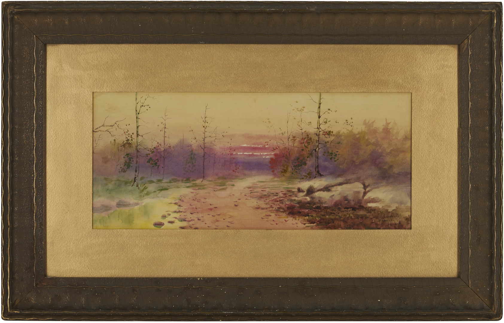 Lot 190: Large Lloyd Branson East Tennessee W/C Landscape Painting Plus Book