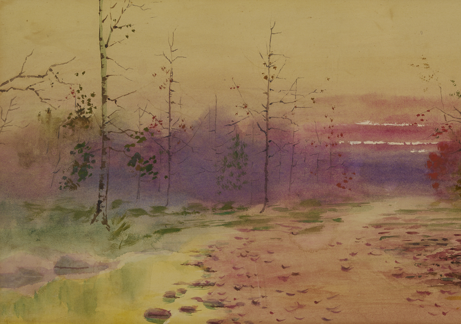 Lot 190: Large Lloyd Branson East Tennessee W/C Landscape Painting Plus Book