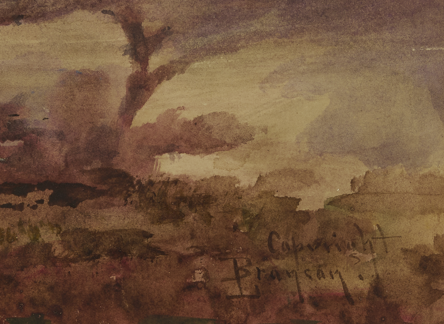 Lot 190: Large Lloyd Branson East Tennessee W/C Landscape Painting Plus Book