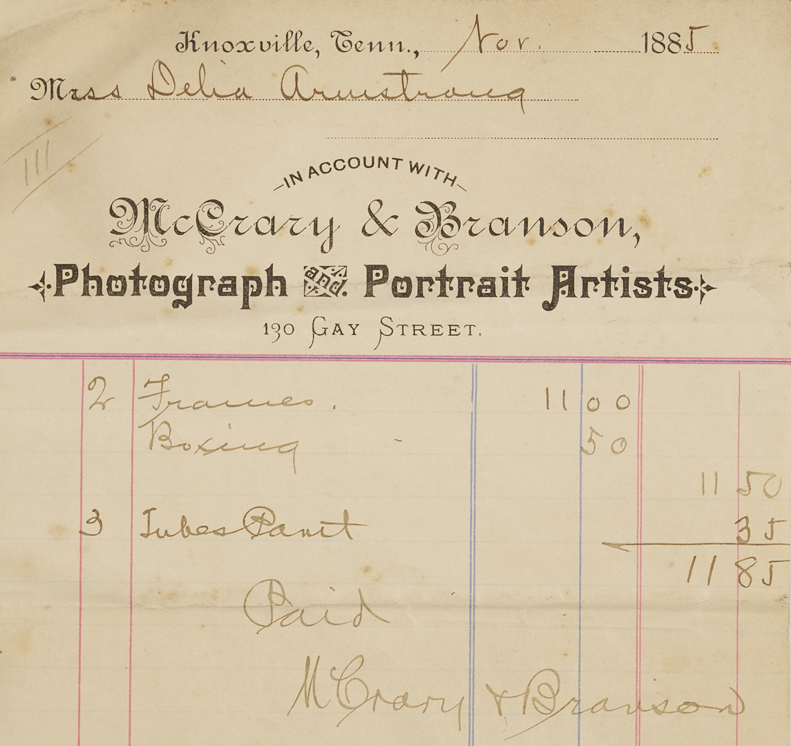 Lot 191: Early Knoxville Photo & Art Archive, McCrary & Branson, Lloyd Branson, Adelia Lutz, Appalachian Expo