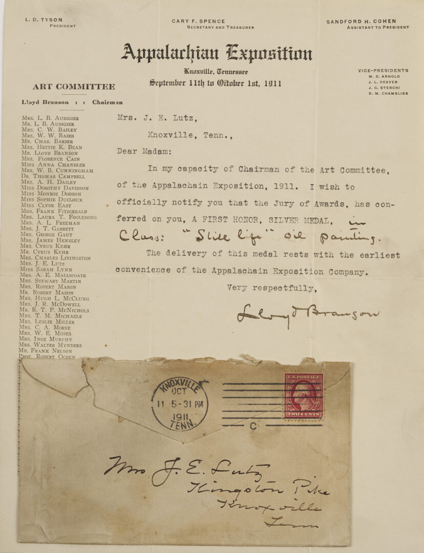 Lot 191: Early Knoxville Photo & Art Archive, McCrary & Branson, Lloyd Branson, Adelia Lutz, Appalachian Expo