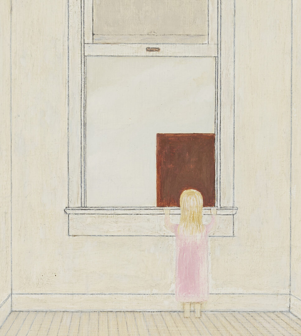Lot 192: Bill Sawyer O/B Painting, Girl at a Window
