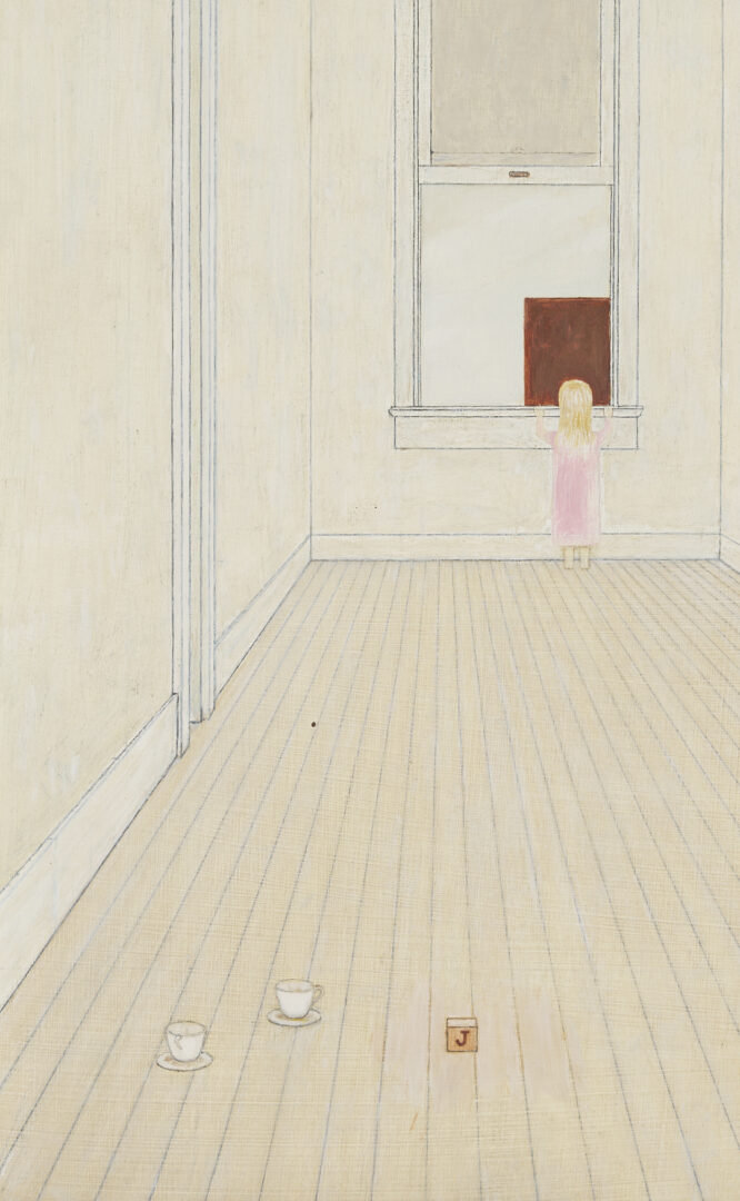 Lot 192: Bill Sawyer O/B Painting, Girl at a Window