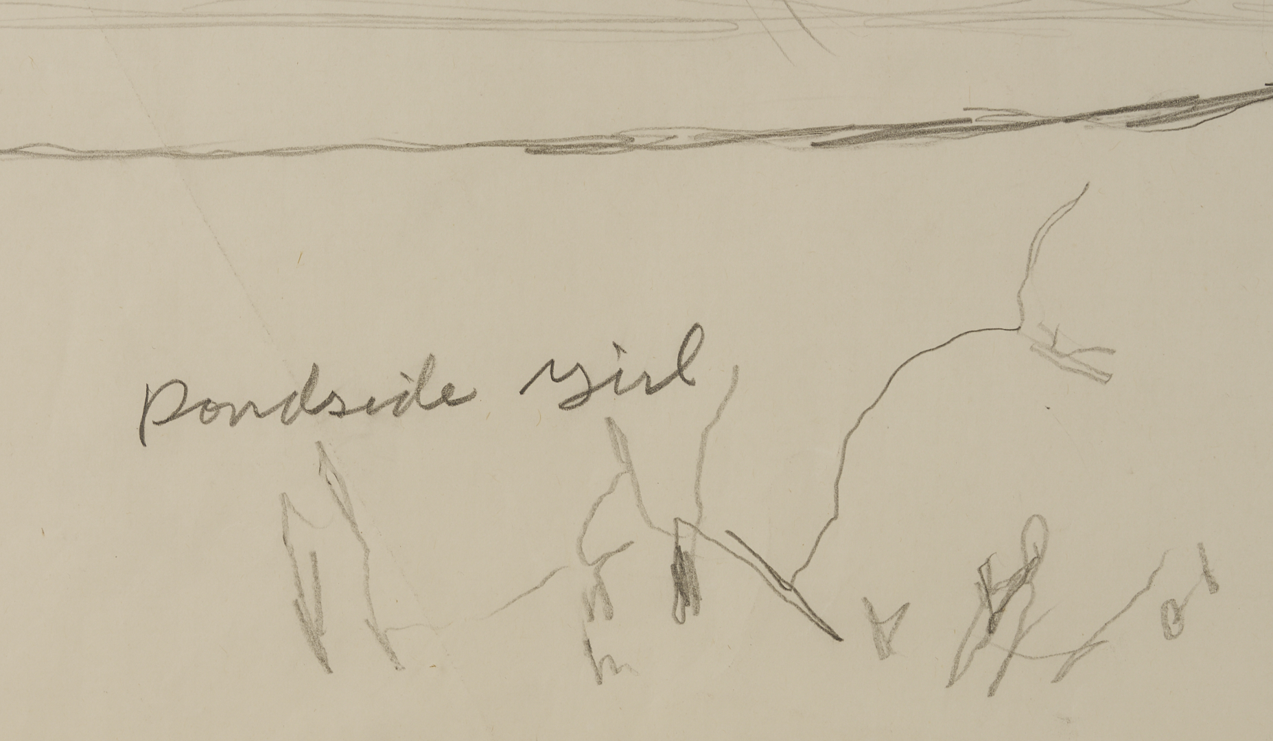 Lot 193: Carroll Cloar Framed Drawing, Pondside Girl