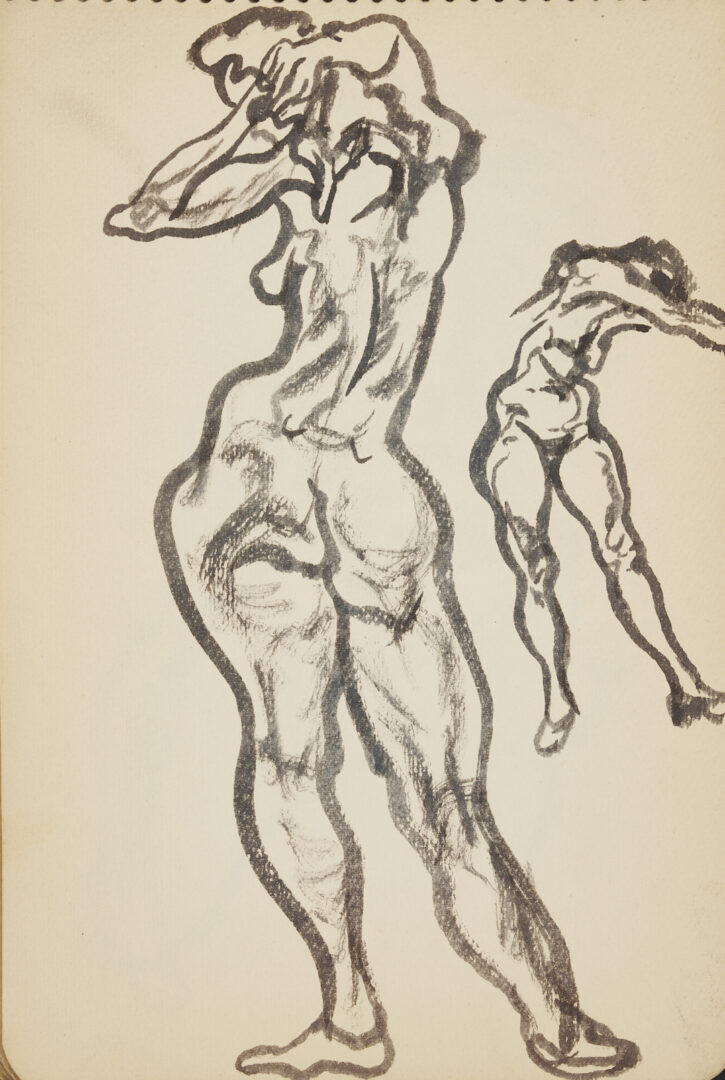 Lot 198: Joseph Delaney Sketchbook, 35 Works on Paper Incl. Ink Wash Paintings & Drawings