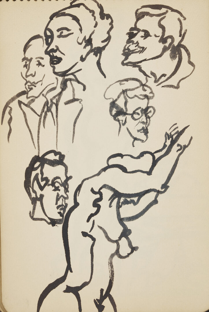 Lot 198: Joseph Delaney Sketchbook, 35 Works on Paper Incl. Ink Wash Paintings & Drawings
