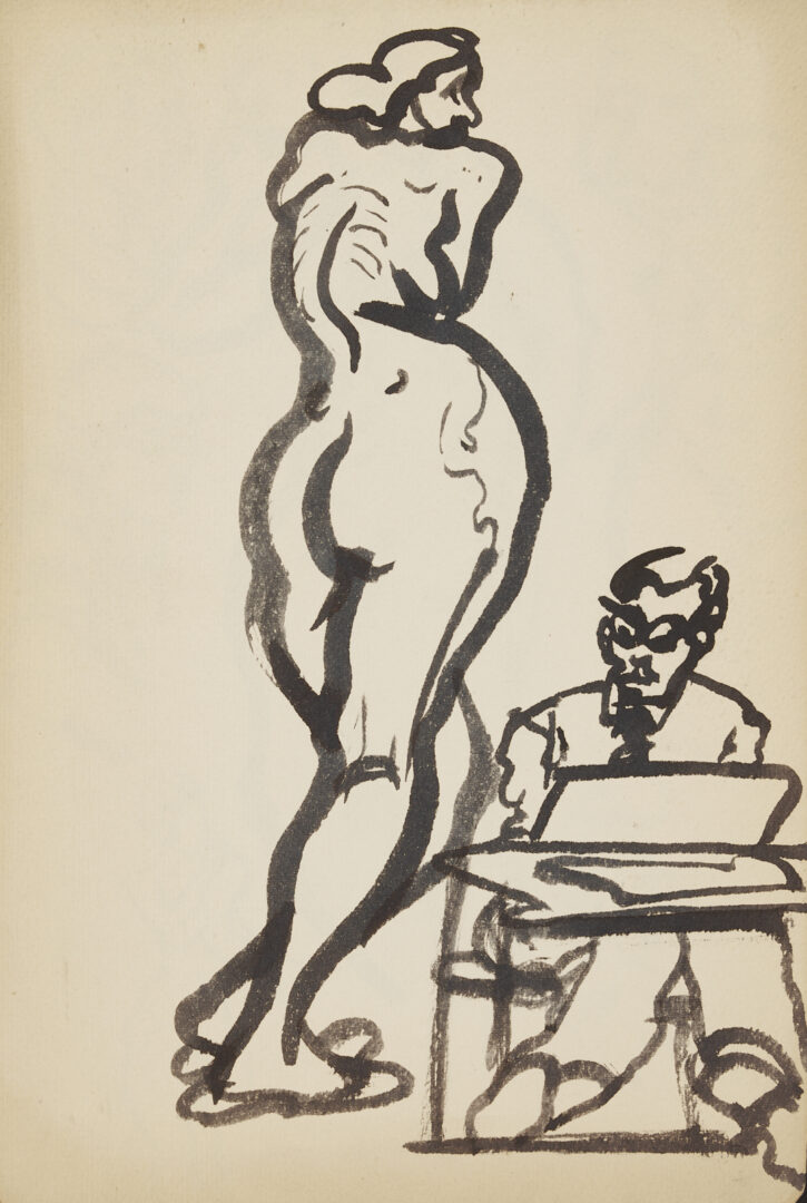 Lot 198: Joseph Delaney Sketchbook, 35 Works on Paper Incl. Ink Wash Paintings & Drawings