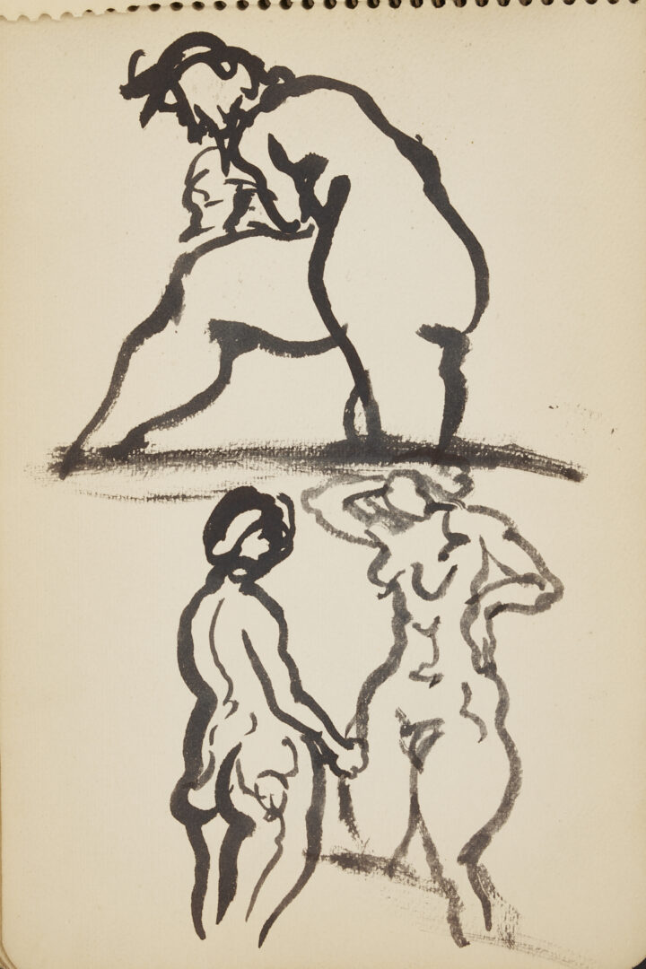 Lot 198: Joseph Delaney Sketchbook, 35 Works on Paper Incl. Ink Wash Paintings & Drawings