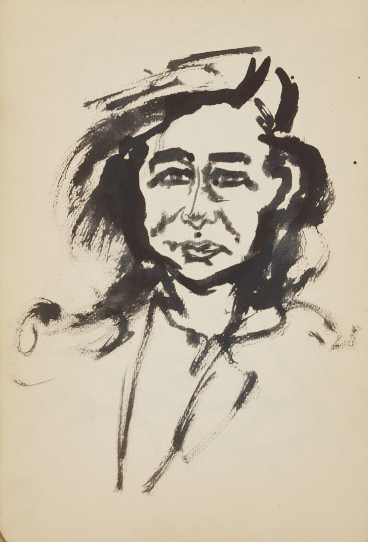 Lot 198: Joseph Delaney Sketchbook, 35 Works on Paper Incl. Ink Wash Paintings & Drawings