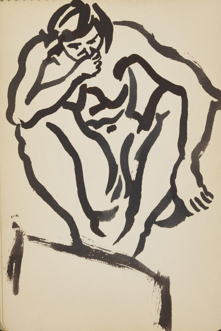 Lot 198: Joseph Delaney Sketchbook, 35 Works on Paper Incl. Ink Wash Paintings & Drawings
