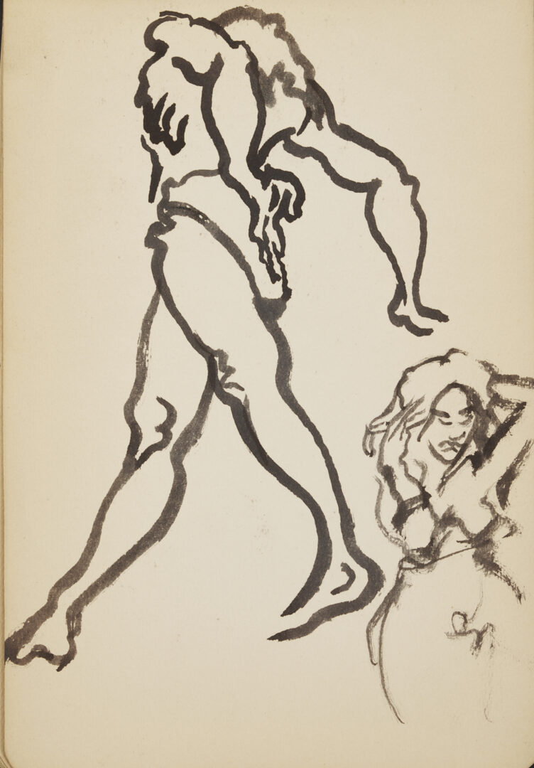 Lot 198: Joseph Delaney Sketchbook, 35 Works on Paper Incl. Ink Wash Paintings & Drawings
