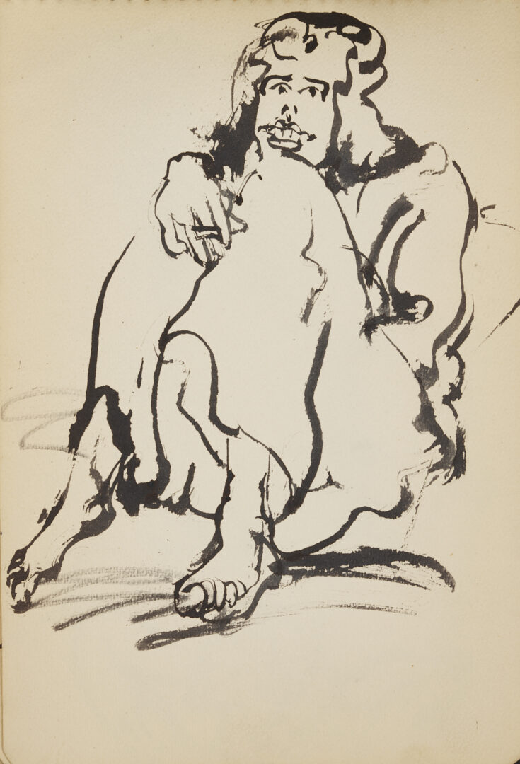 Lot 198: Joseph Delaney Sketchbook, 35 Works on Paper Incl. Ink Wash Paintings & Drawings