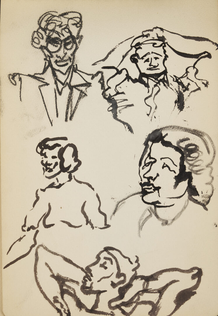 Lot 198: Joseph Delaney Sketchbook, 35 Works on Paper Incl. Ink Wash Paintings & Drawings