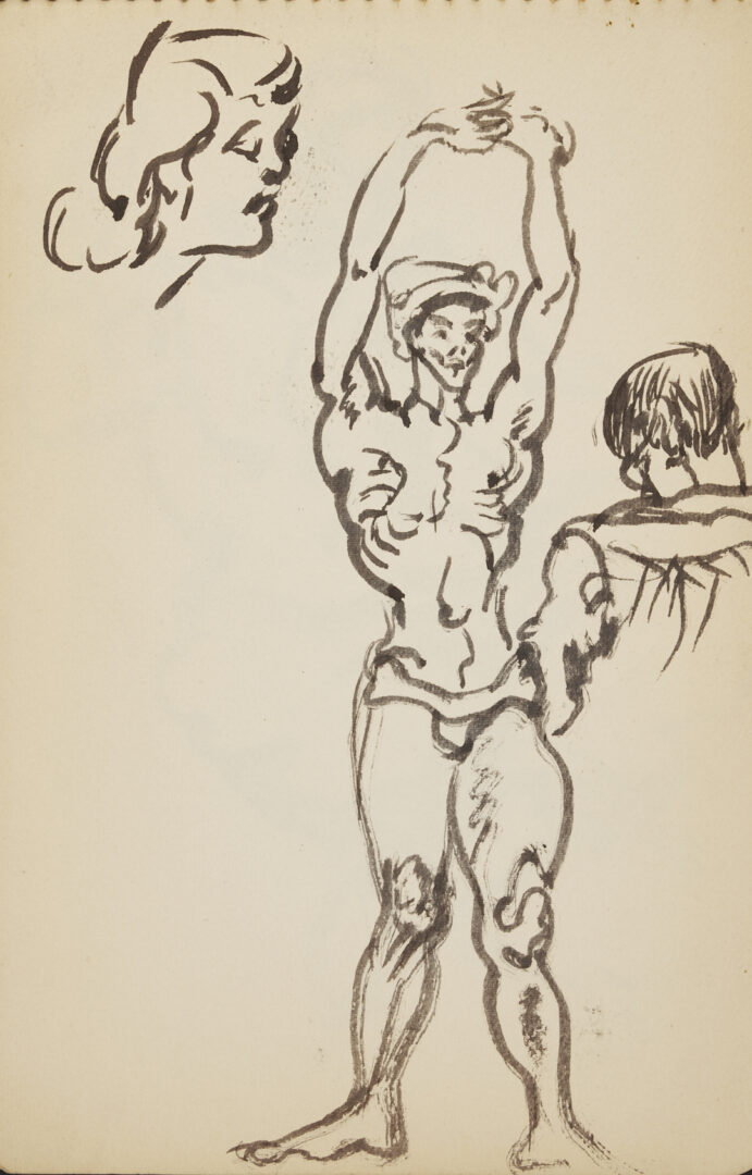 Lot 198: Joseph Delaney Sketchbook, 35 Works on Paper Incl. Ink Wash Paintings & Drawings