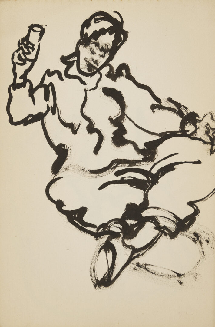 Lot 198: Joseph Delaney Sketchbook, 35 Works on Paper Incl. Ink Wash Paintings & Drawings