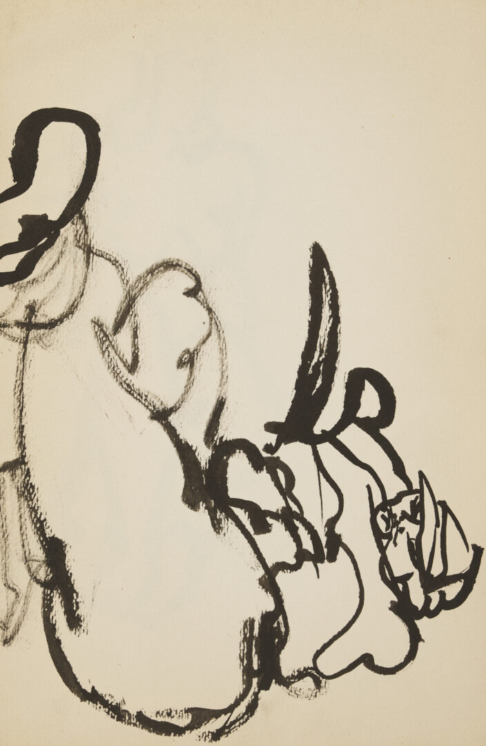 Lot 198: Joseph Delaney Sketchbook, 35 Works on Paper Incl. Ink Wash Paintings & Drawings