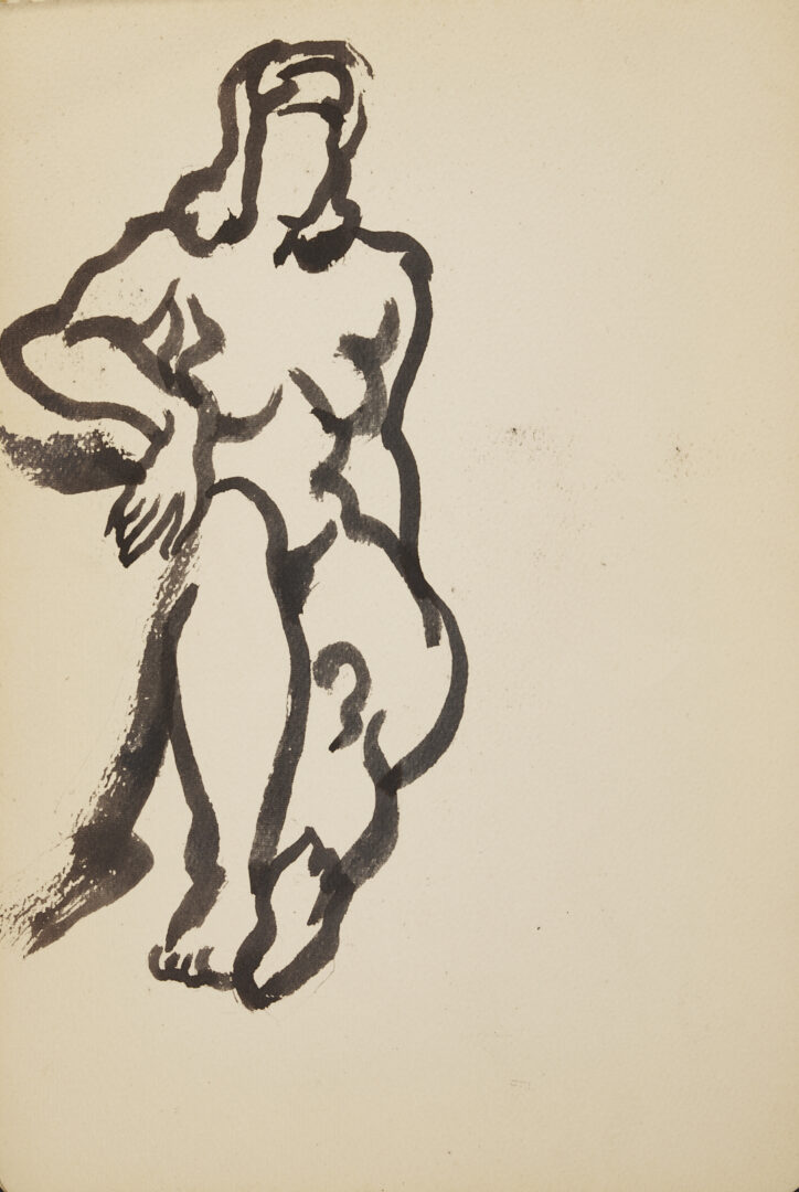 Lot 198: Joseph Delaney Sketchbook, 35 Works on Paper Incl. Ink Wash Paintings & Drawings