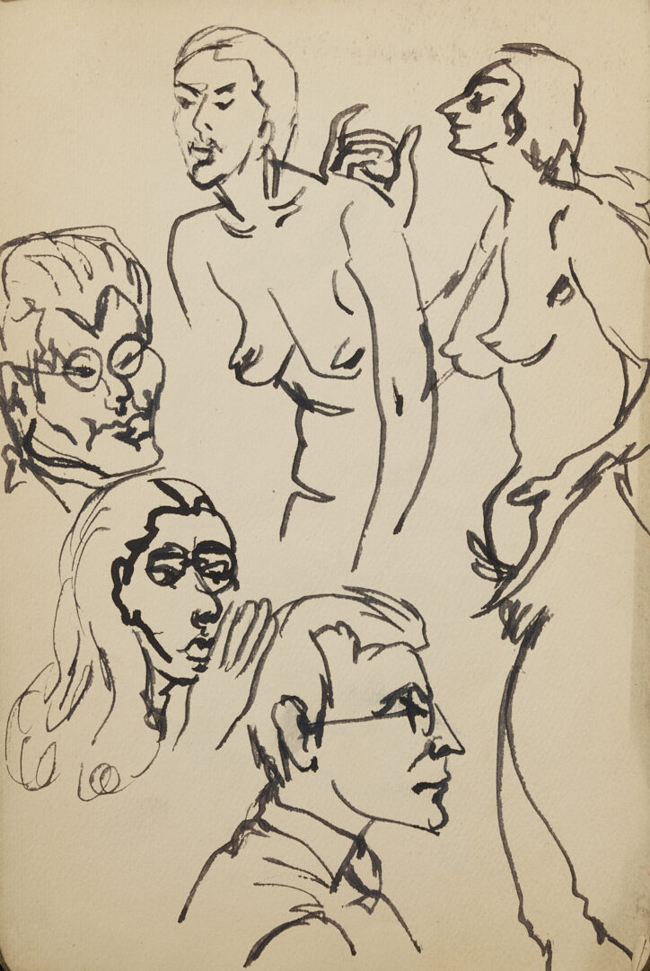 Lot 198: Joseph Delaney Sketchbook, 35 Works on Paper Incl. Ink Wash Paintings & Drawings