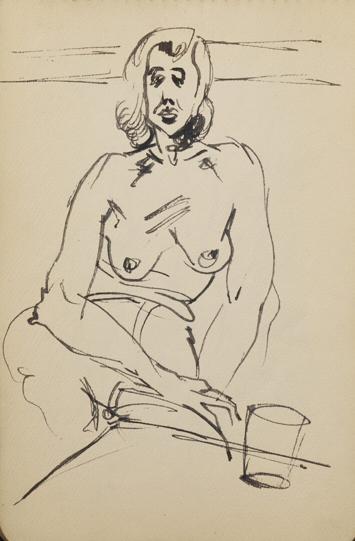 Lot 198: Joseph Delaney Sketchbook, 35 Works on Paper Incl. Ink Wash Paintings & Drawings