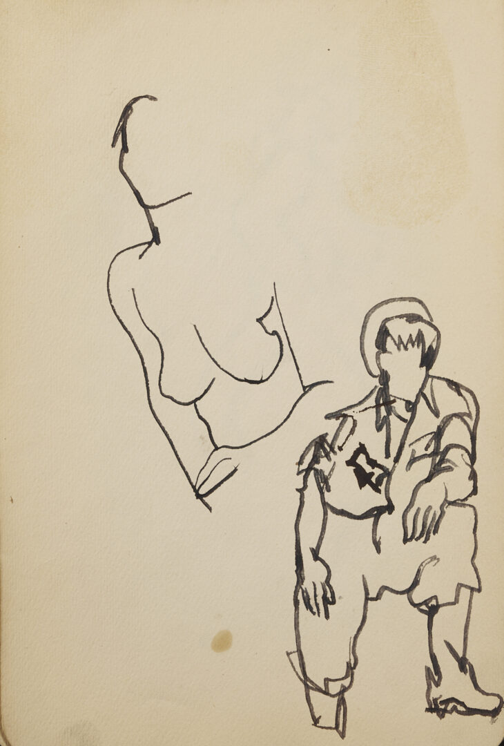 Lot 198: Joseph Delaney Sketchbook, 35 Works on Paper Incl. Ink Wash Paintings & Drawings