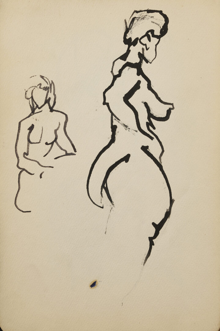 Lot 198: Joseph Delaney Sketchbook, 35 Works on Paper Incl. Ink Wash Paintings & Drawings