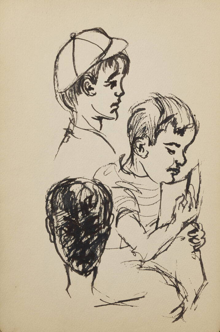 Lot 198: Joseph Delaney Sketchbook, 35 Works on Paper Incl. Ink Wash Paintings & Drawings