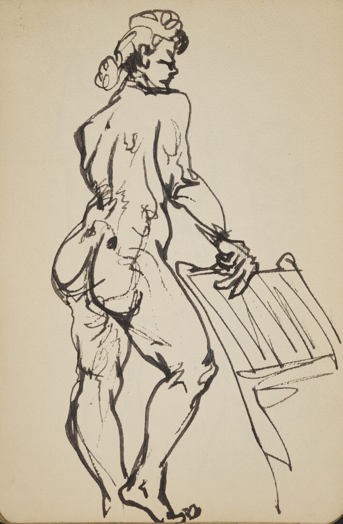 Lot 198: Joseph Delaney Sketchbook, 35 Works on Paper Incl. Ink Wash Paintings & Drawings