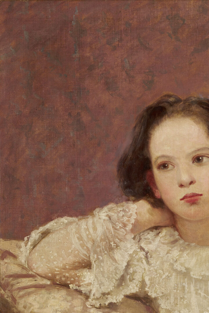 Lot 199: Carl Gutherz O/B Portrait of The Artist’s Daughter Plus Study