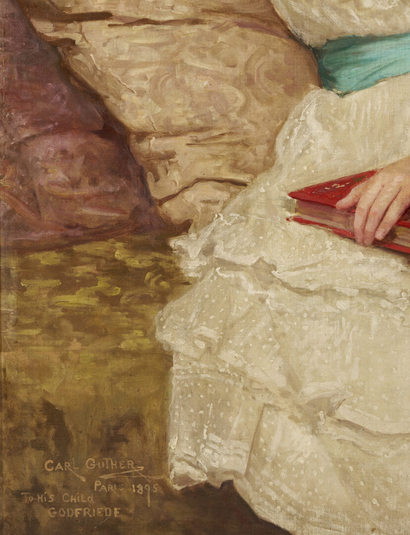 Lot 199: Carl Gutherz O/B Portrait of The Artist’s Daughter Plus Study