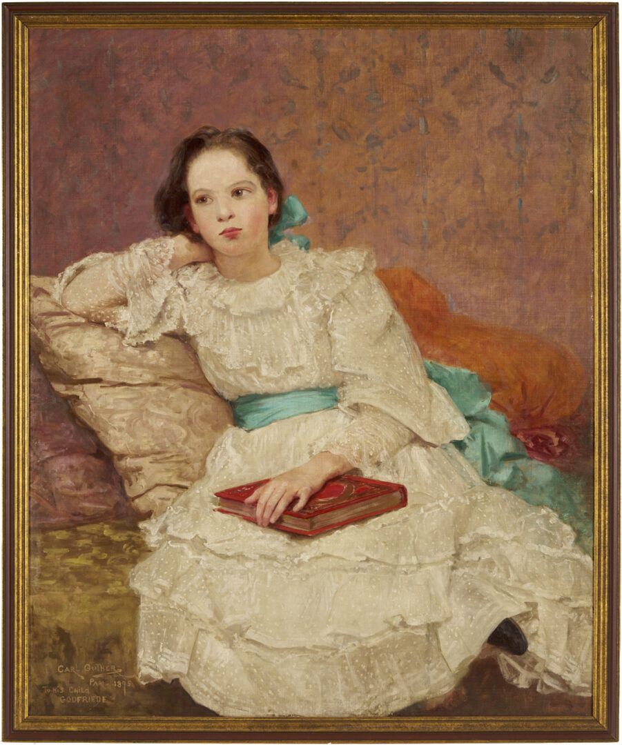 Lot 199: Carl Gutherz O/B Portrait of The Artist’s Daughter Plus Study