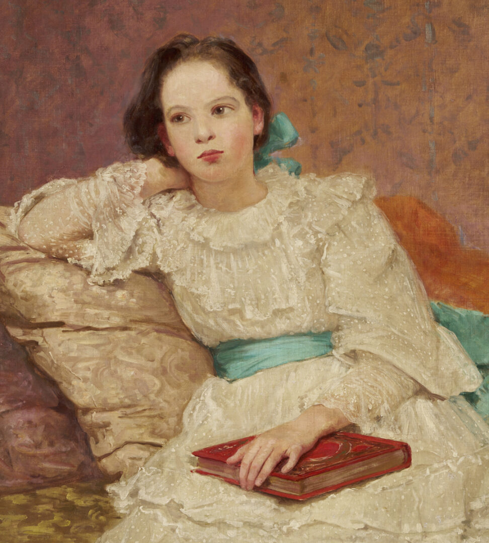 Lot 199: Carl Gutherz O/B Portrait of The Artist’s Daughter Plus Study