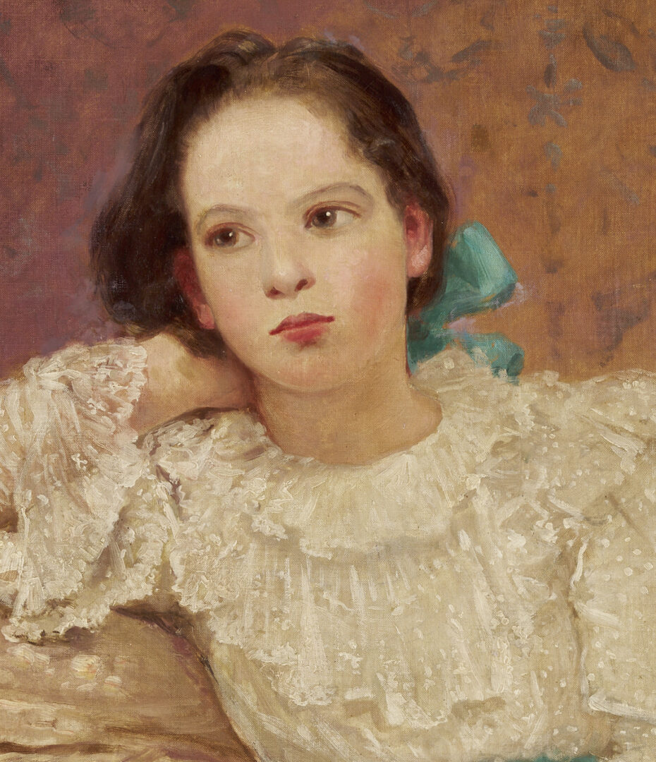 Lot 199: Carl Gutherz O/B Portrait of The Artist’s Daughter Plus Study