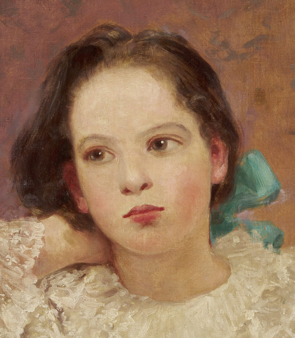 Lot 199: Carl Gutherz O/B Portrait of The Artist’s Daughter Plus Study