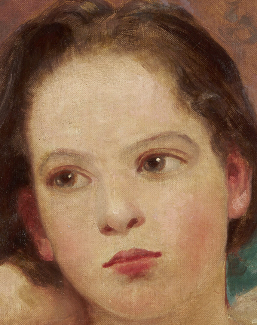 Lot 199: Carl Gutherz O/B Portrait of The Artist’s Daughter Plus Study