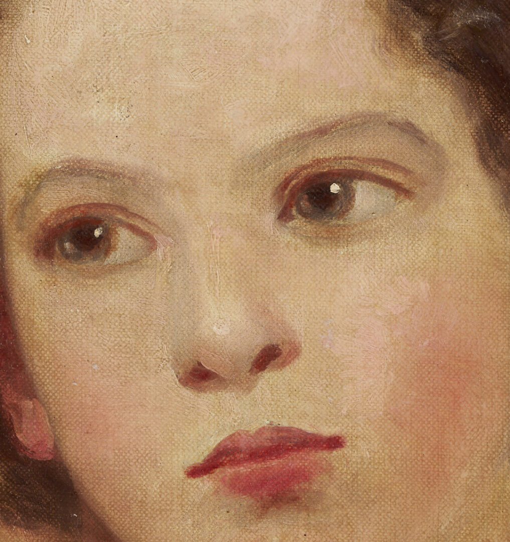 Lot 199: Carl Gutherz O/B Portrait of The Artist’s Daughter Plus Study