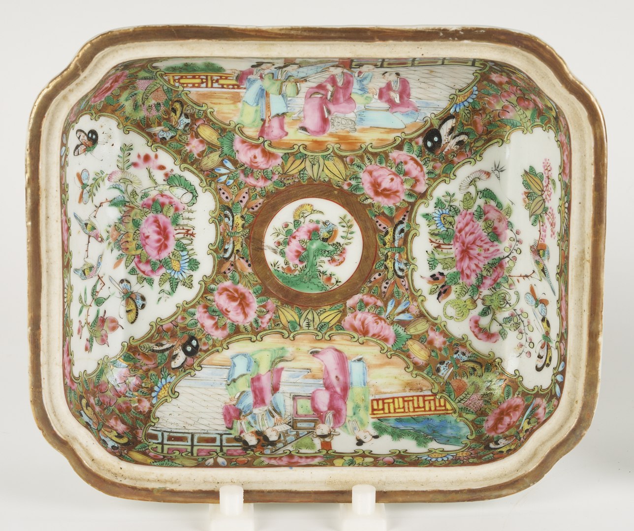 Lot 19: 3 Chinese Rose Medallion Porcelain Pcs., Platter & Entree Dishes