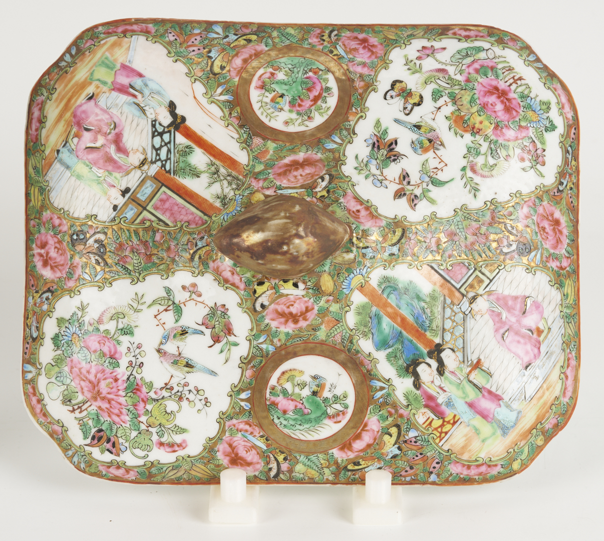 Lot 19: 3 Chinese Rose Medallion Porcelain Pcs., Platter & Entree Dishes