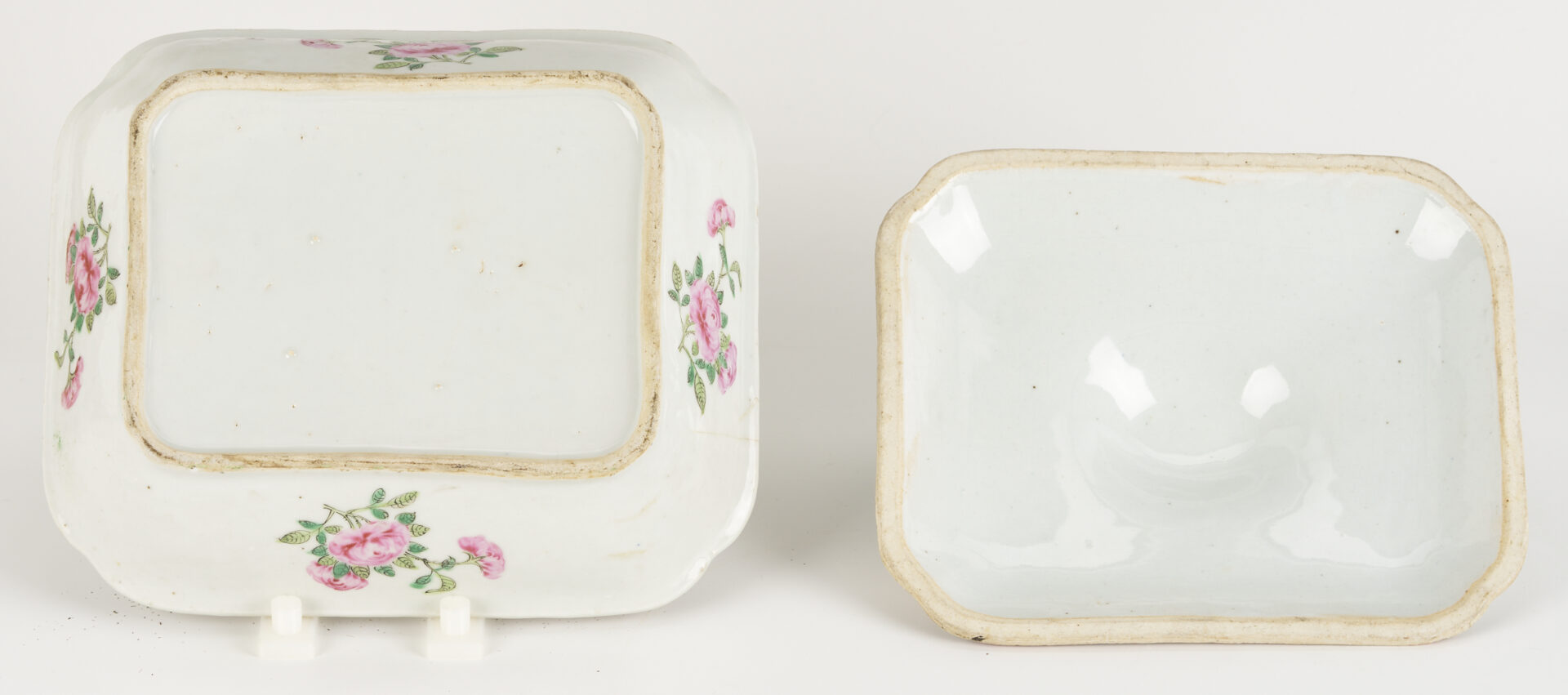 Lot 19: 3 Chinese Rose Medallion Porcelain Pcs., Platter & Entree Dishes