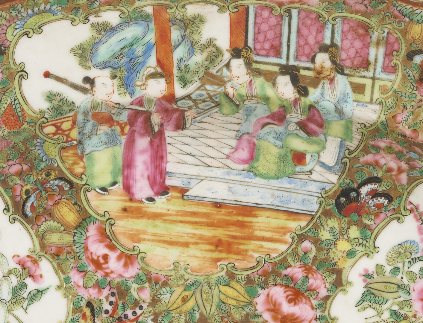 Lot 19: 3 Chinese Rose Medallion Porcelain Pcs., Platter & Entree Dishes