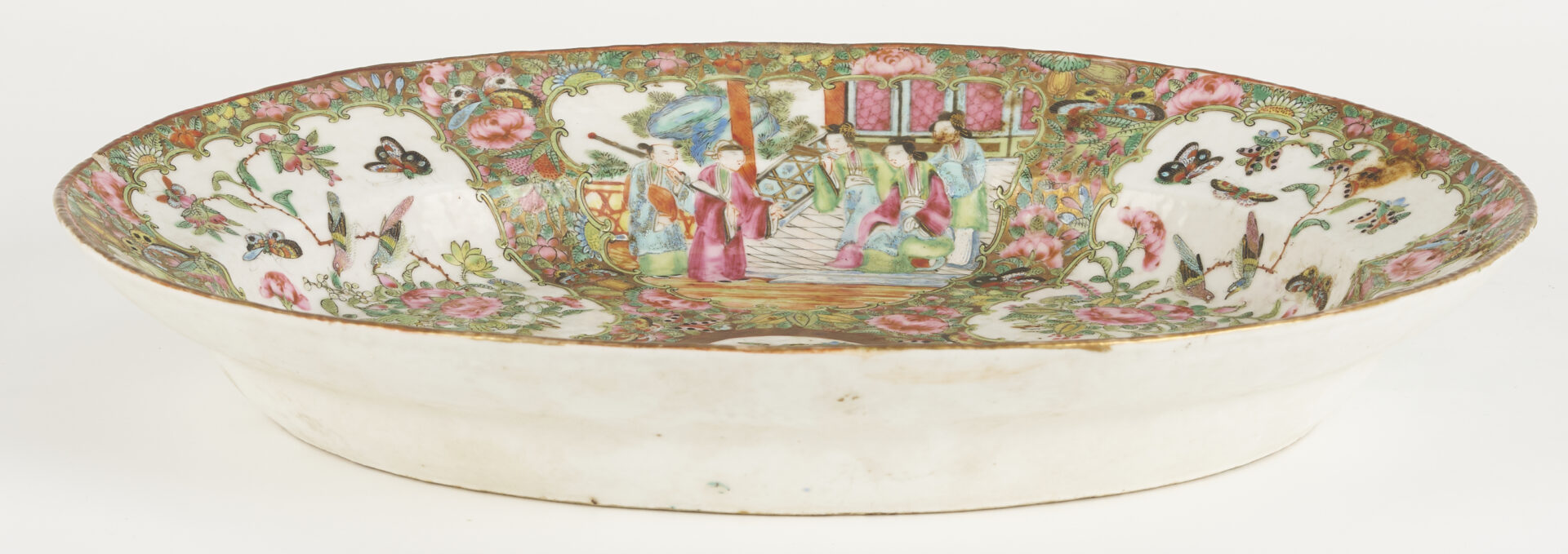 Lot 19: 3 Chinese Rose Medallion Porcelain Pcs., Platter & Entree Dishes