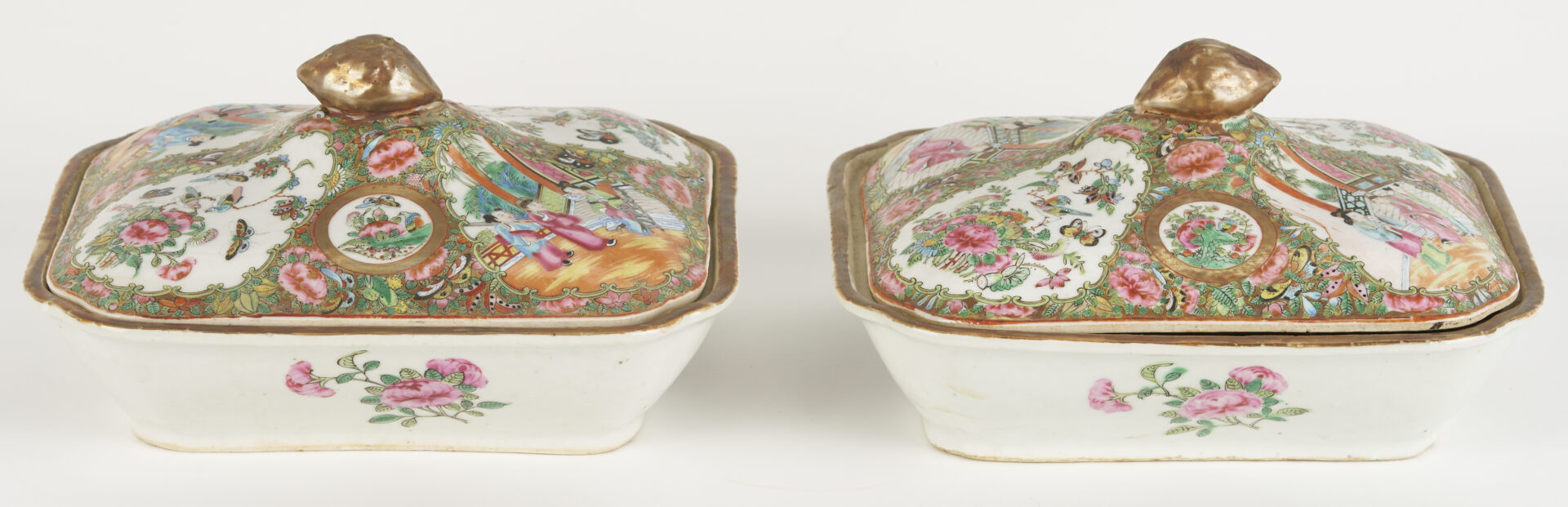 Lot 19: 3 Chinese Rose Medallion Porcelain Pcs., Platter & Entree Dishes