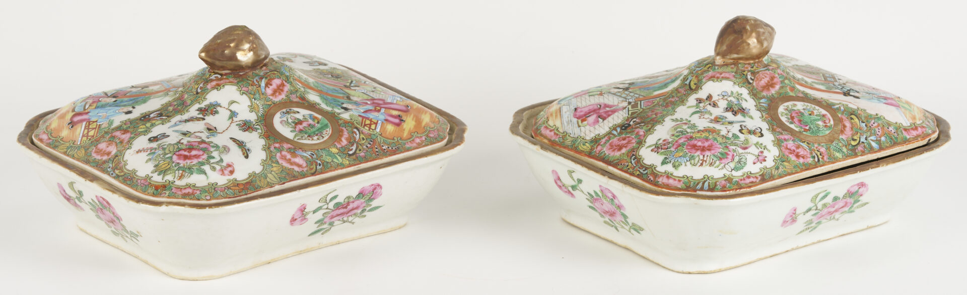 Lot 19: 3 Chinese Rose Medallion Porcelain Pcs., Platter & Entree Dishes