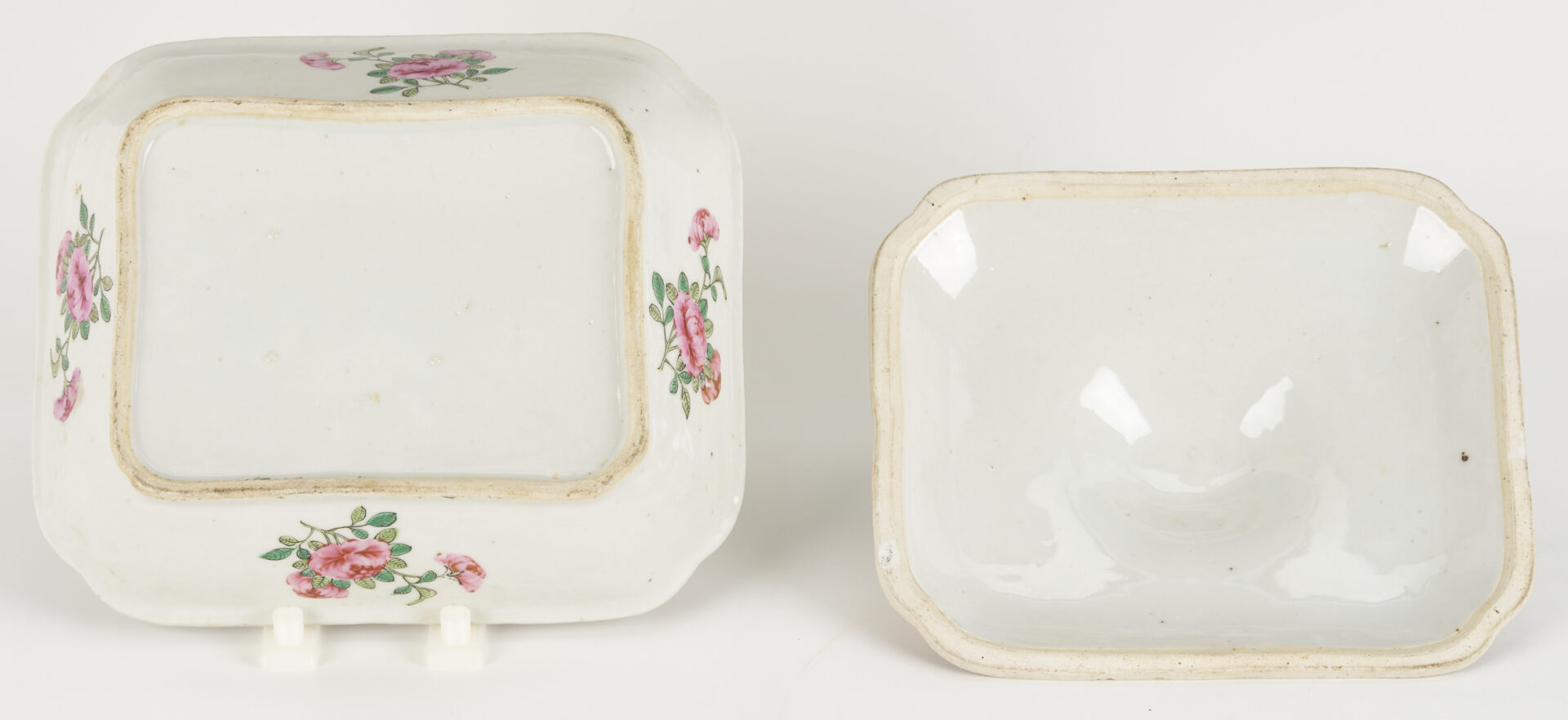 Lot 19: 3 Chinese Rose Medallion Porcelain Pcs., Platter & Entree Dishes