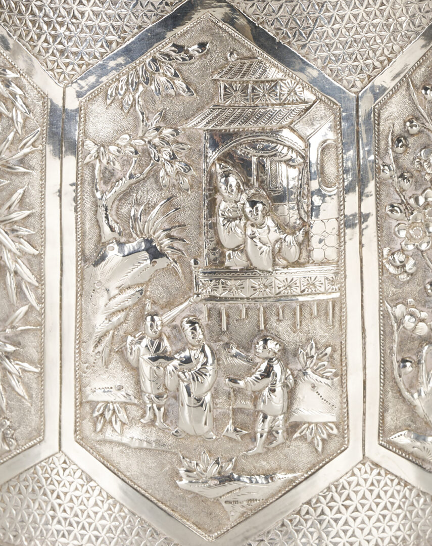 Lot 1: Chinese Export 3-Piece Silver Tea Set