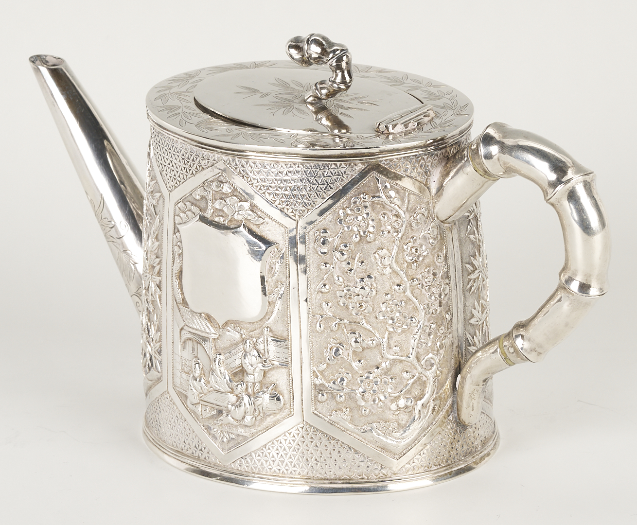 Lot 1: Chinese Export 3-Piece Silver Tea Set