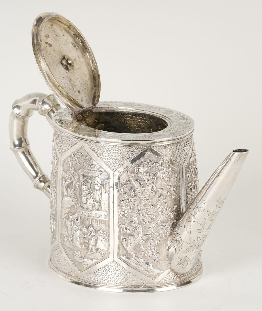 Lot 1: Chinese Export 3-Piece Silver Tea Set